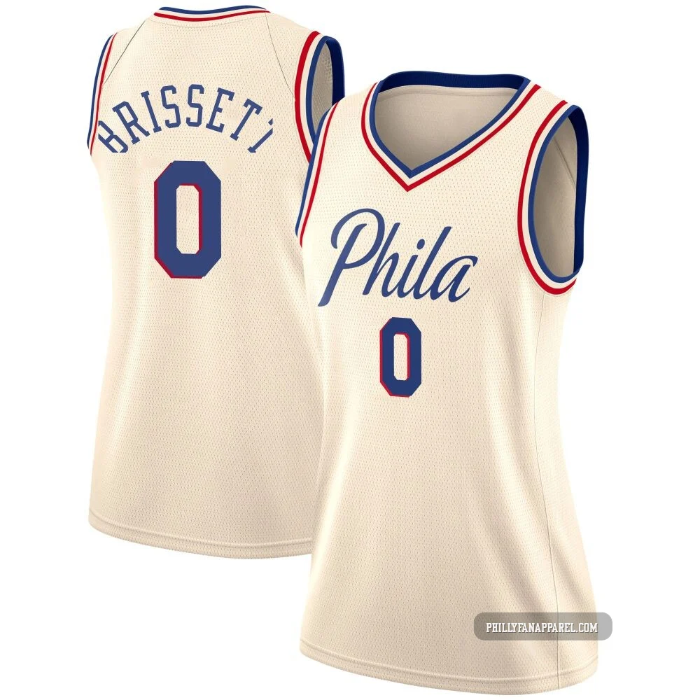 Oshae Brissett ＃0 Women's Swingman Cream Philadelphia 76ers Jersey - City Edition