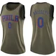Oshae Brissett ＃0 Women's Swingman Green Philadelphia 76ers Salute to Service Jersey