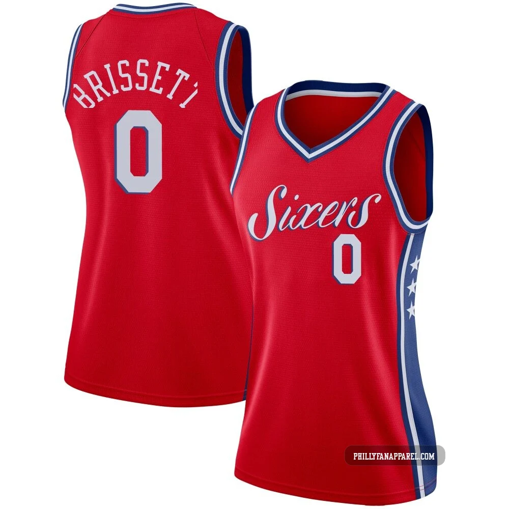 Oshae Brissett ＃0 Women's Swingman Red Philadelphia 76ers Jersey - Statement Edition