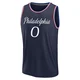 Oshae Brissett ＃0 Youth 2025/26 Philadelphia 76ers Fast Break Navy City Edition Jersey
