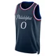Oshae Brissett ＃0 Youth Swingman 2025/26 Philadelphia 76ers Navy City Edition Jersey