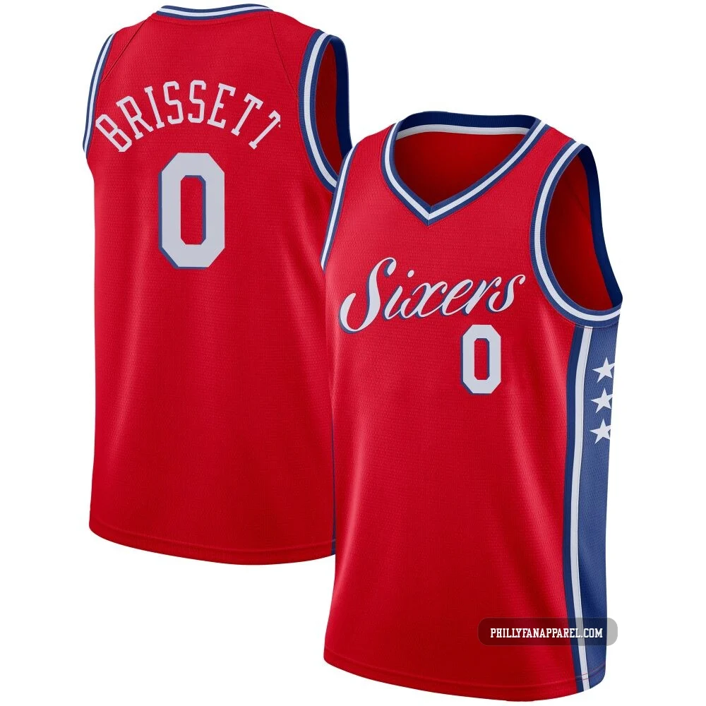 Oshae Brissett ＃0 Youth Swingman Red Philadelphia 76ers Jersey - Statement Edition