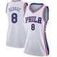 Paul George ＃8 Women's Swingman White Philadelphia 76ers Jersey - Association Edition
