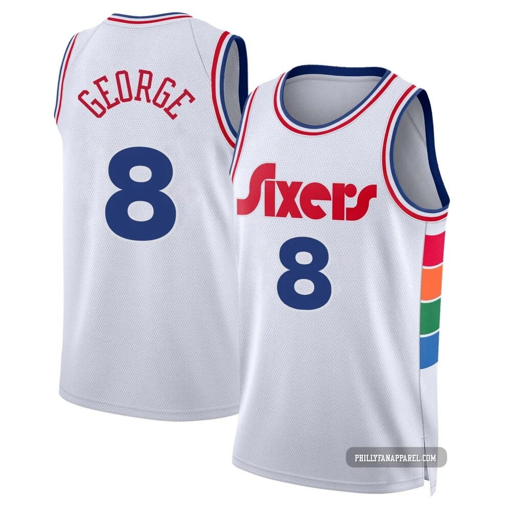 Paul George ＃8 Youth Swingman 2024/25 Philadelphia 76ers White City Edition Jersey