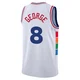 Paul George ＃8 Youth Swingman 2024/25 Philadelphia 76ers White City Edition Jersey