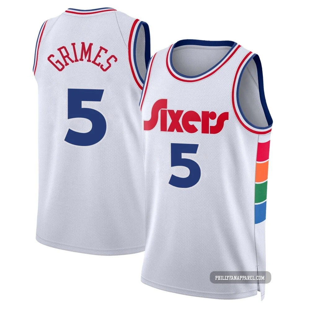 Quentin Grimes ＃5 Youth Swingman 2024/25 Philadelphia 76ers White City Edition Jersey
