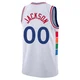 Reggie Jackson ＃00 Men's Swingman 2024/25 Philadelphia 76ers White City Edition Jersey