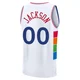 Reggie Jackson ＃00 Youth 2024/25 Philadelphia 76ers White Fast Break City Edition Jersey