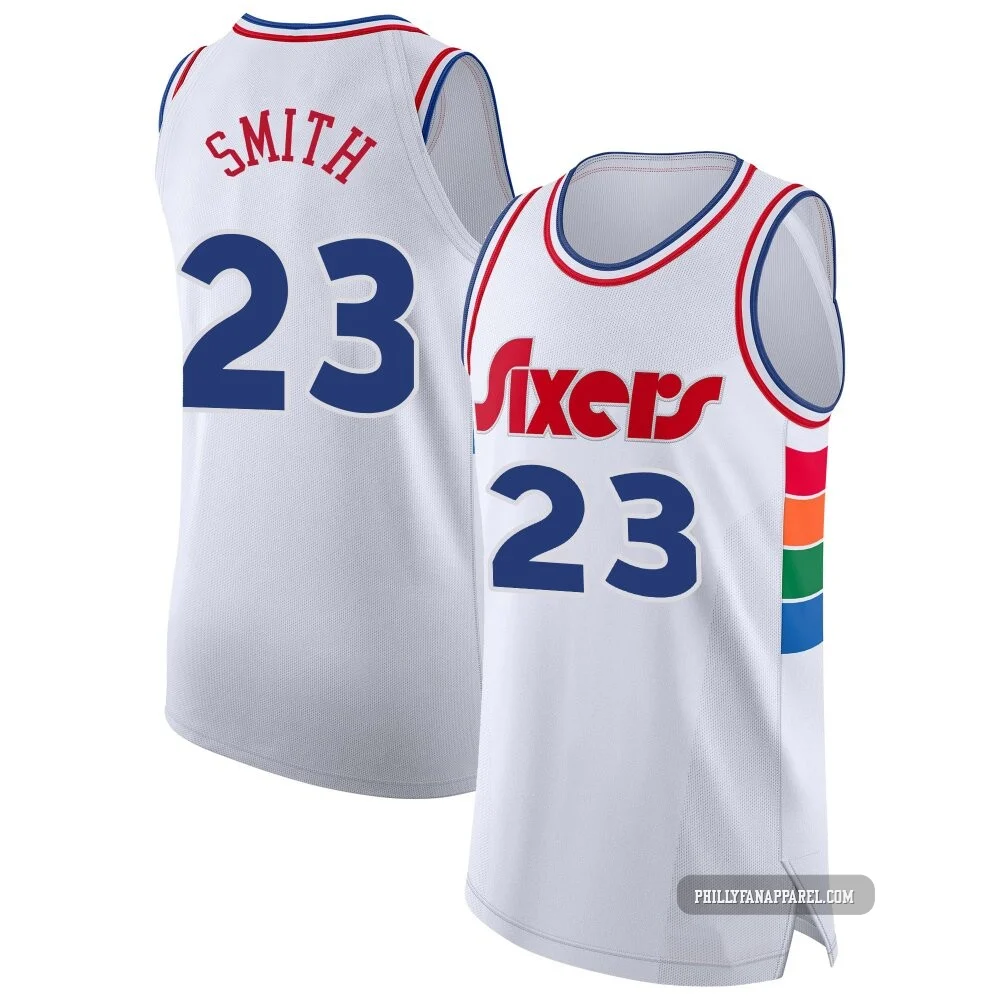 Terquavion Smith ＃23 Men's Authentic 2024/25 Philadelphia 76ers White City Edition Jersey