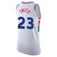 Terquavion Smith ＃23 Men's Authentic 2024/25 Philadelphia 76ers White City Edition Jersey