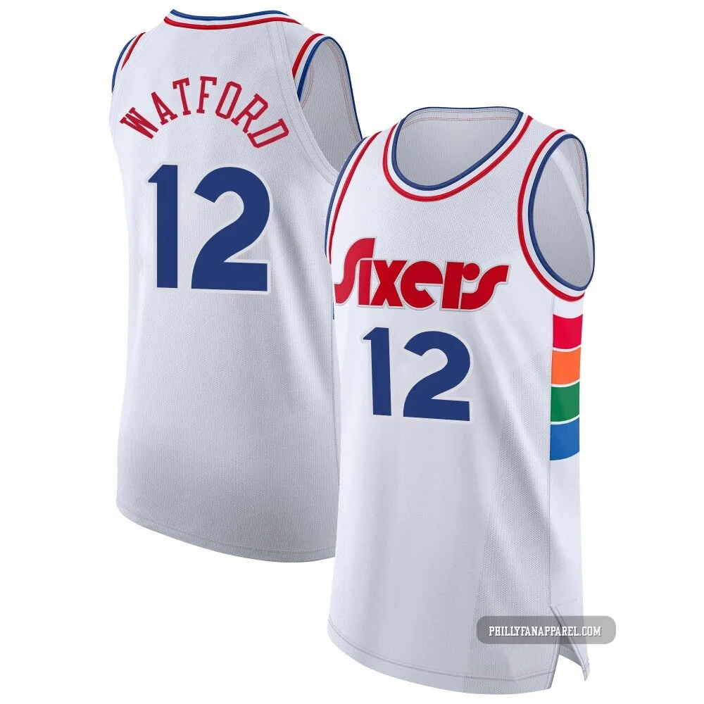 Trendon Watford ＃12 Men's Authentic 2024/25 Philadelphia 76ers White City Edition Jersey
