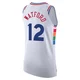 Trendon Watford ＃12 Men's Authentic 2024/25 Philadelphia 76ers White City Edition Jersey