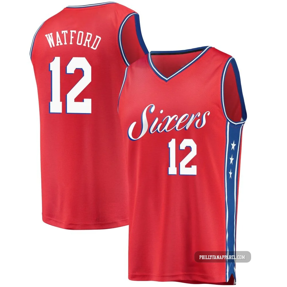 Trendon Watford ＃12 Youth Red Philadelphia 76ers Fast Break Jersey - Statement Edition