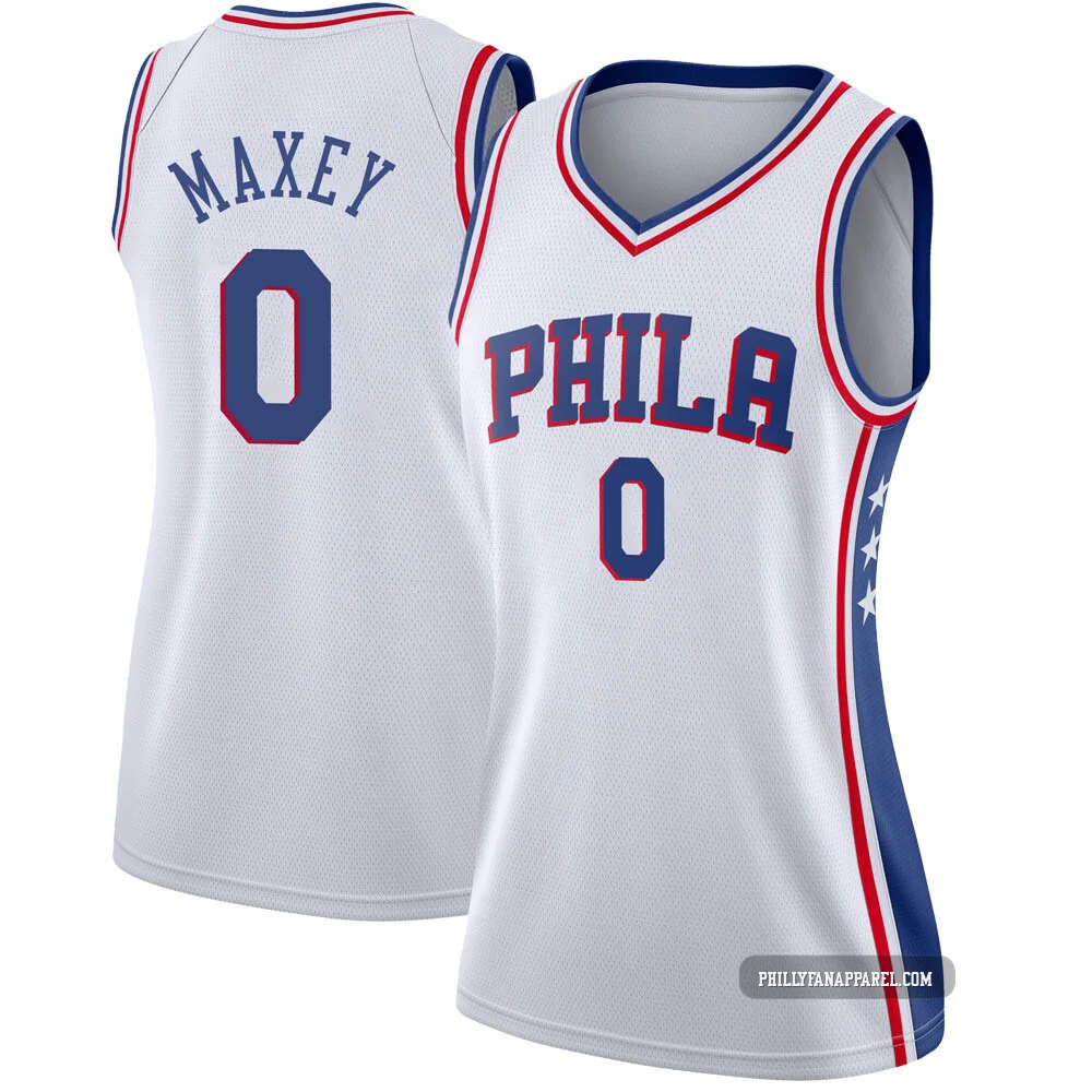 Tyrese Maxey ＃0 Women's Swingman White Philadelphia 76ers Jersey - Association Edition