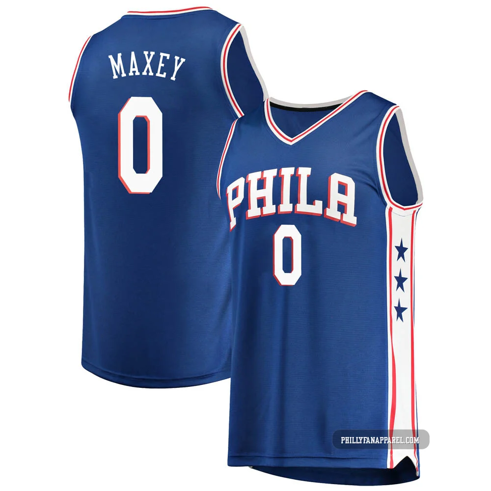 Tyrese Maxey ＃0 Youth Royal Philadelphia 76ers Fast Break Jersey - Icon Edition