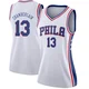 Wilt Chamberlain ＃13 Women's Swingman White Philadelphia 76ers Jersey - Association Edition