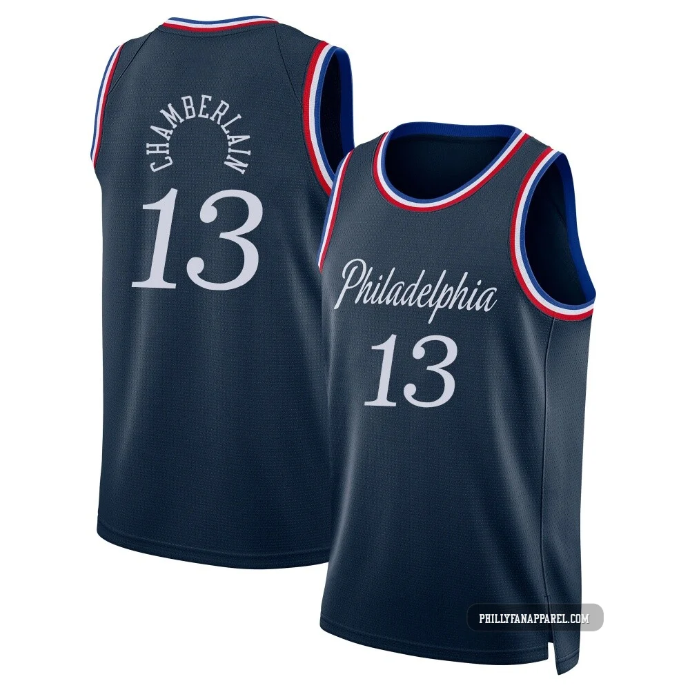 Wilt Chamberlain ＃13 Youth Swingman 2025/26 Philadelphia 76ers Navy City Edition Jersey